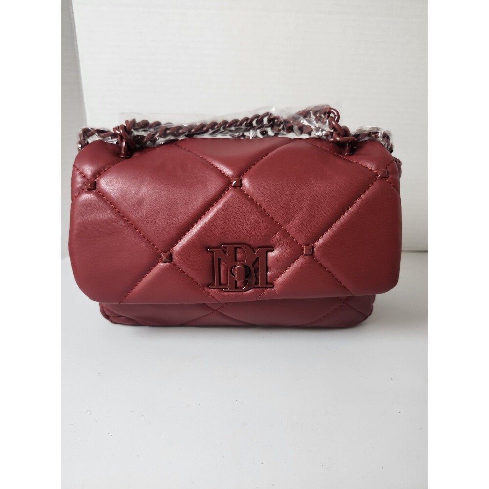 BADGLEY MISCHKA Red Quilted Flap Bag Chain Strap